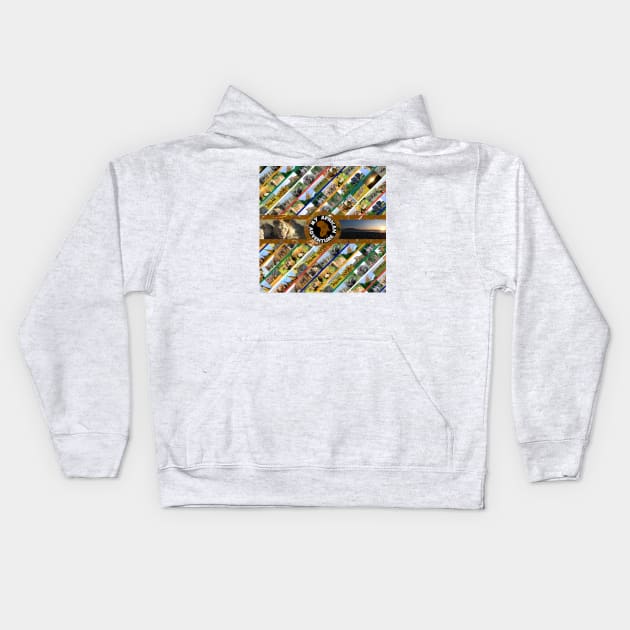 My African Adventure Wildlife Collage Kids Hoodie by PathblazerStudios